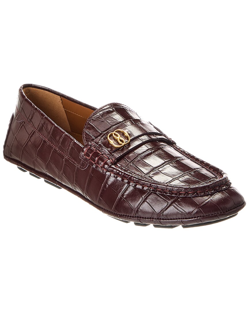 Bally Keeper Croc-embossed Leather Loafer In Brown