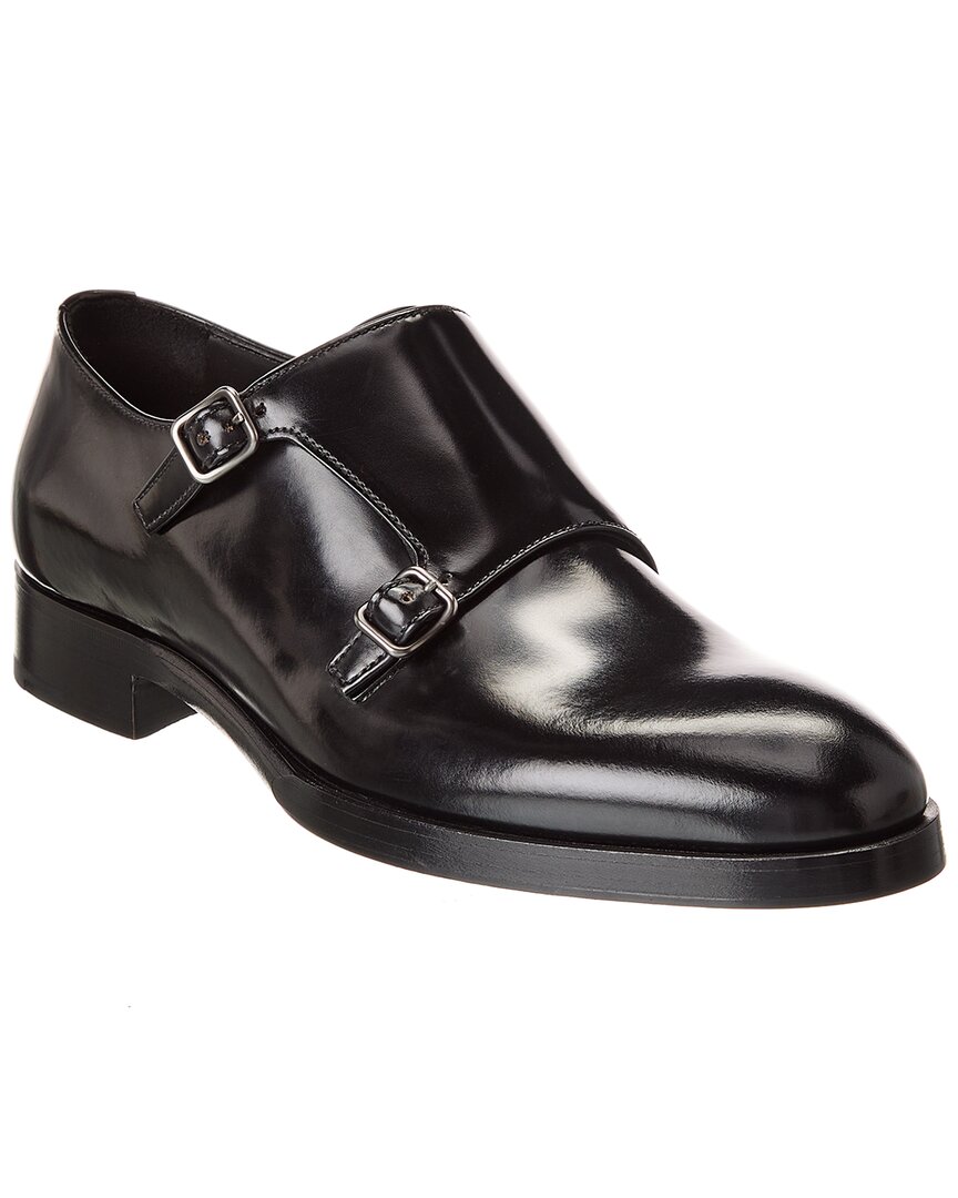 Prada Leather Oxford In Black