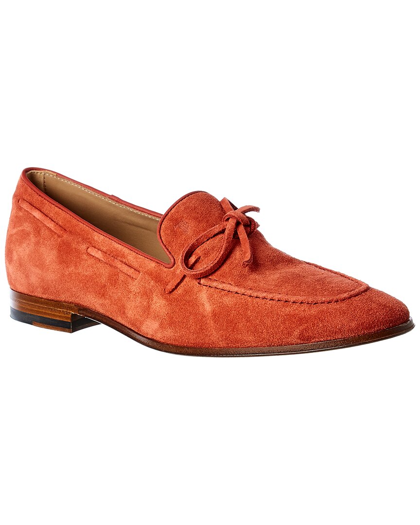 Tod's Suede Loafer In Red