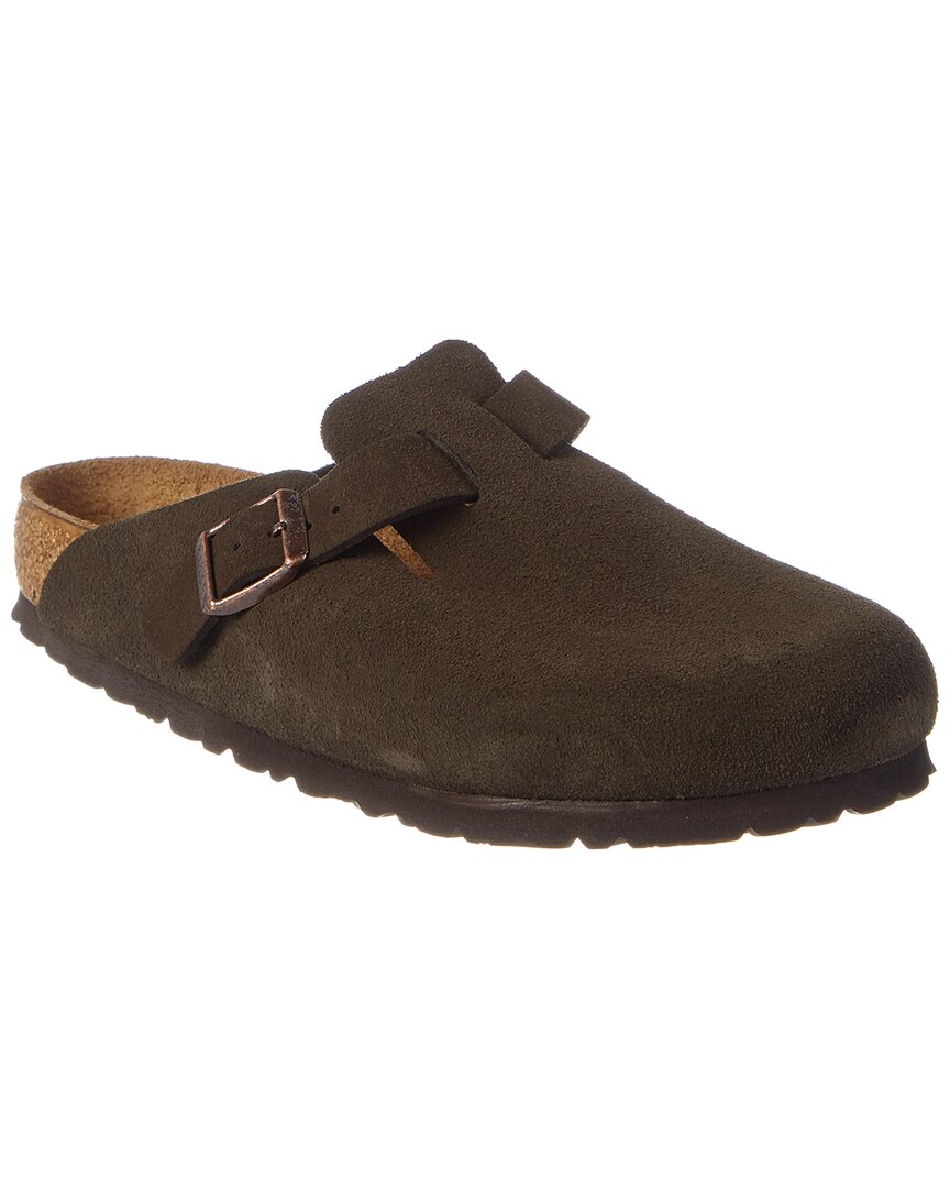 Birkenstock Boston Soft Footbed Suede Leather Clog In Brown