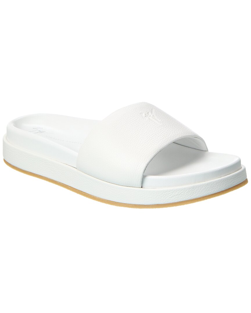 Giuseppe Zanotti Indi 10 Leather Slide In White