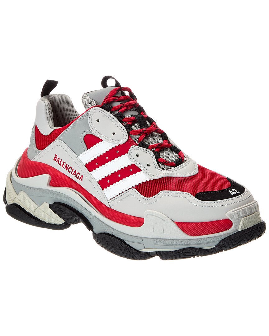 Balenciaga X Adidas ‘triple S' Low Top Lace Up Sneakers In Red