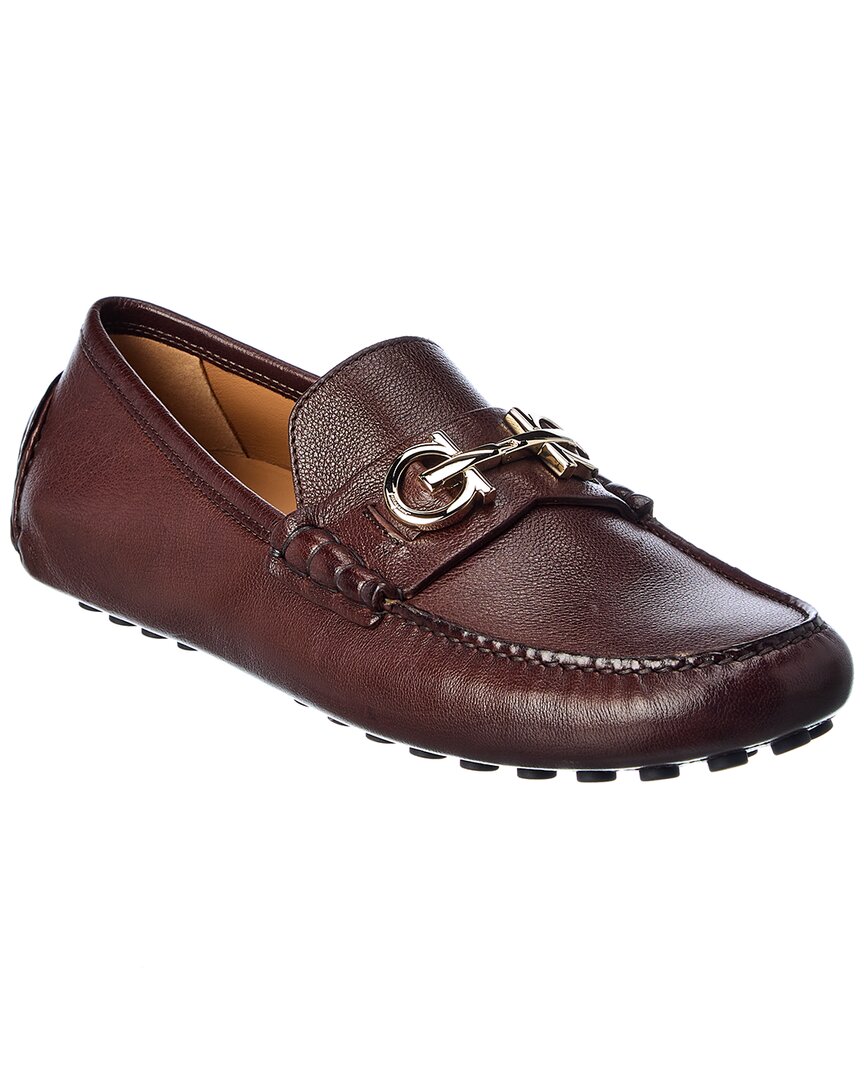 Shop Ferragamo Grazioso Leather Loafer In Brown