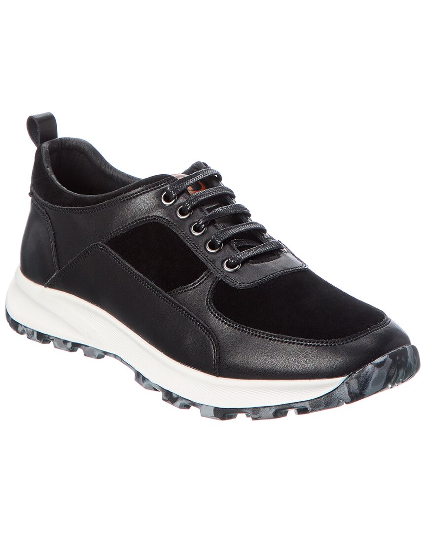 French Connection Kevin Leather Sneaker In Black