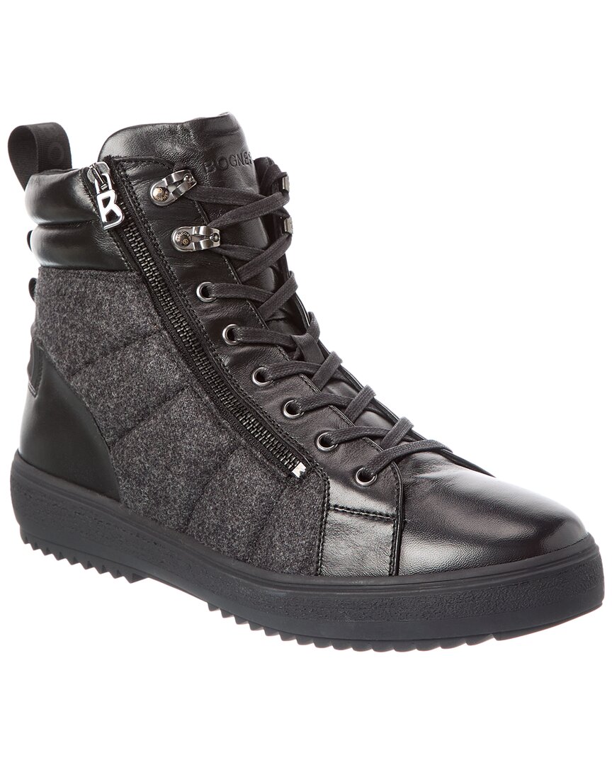 Bogner Anchorage Felt & Leather Boot In Gray