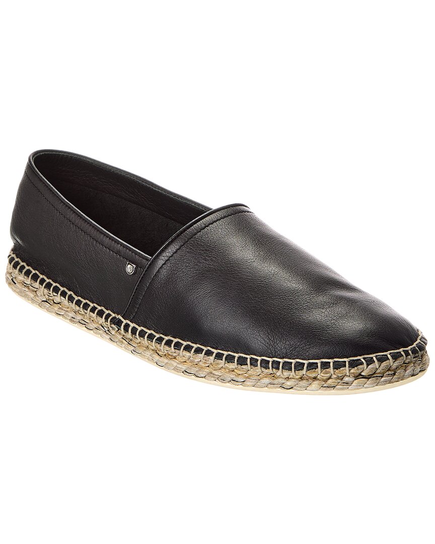 Ferragamo Man Espadrilles Black Size 9 Leather In Black