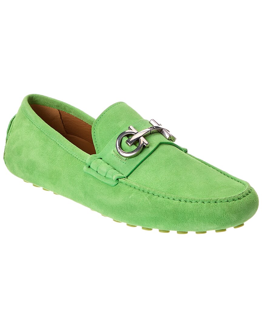 Ferragamo Grazioso Suede Loafer In Green
