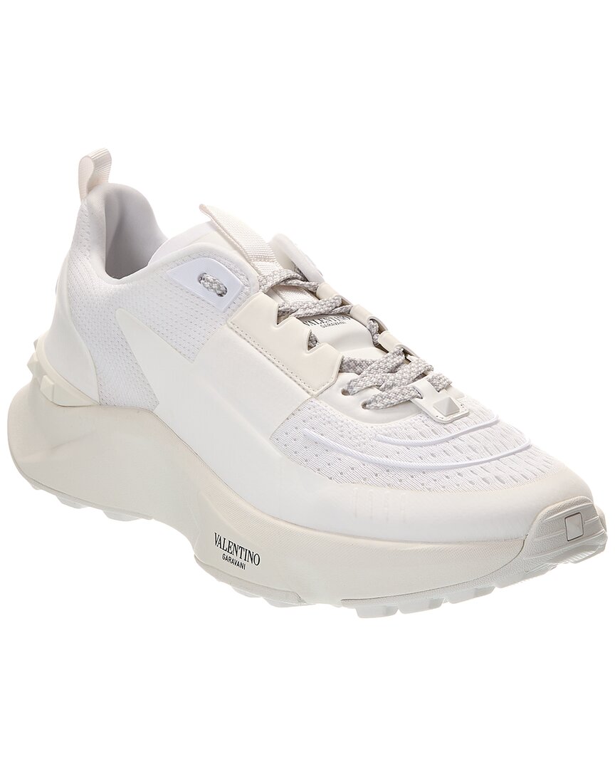 Valentino White Fabric And Mesh True Act Sneakers