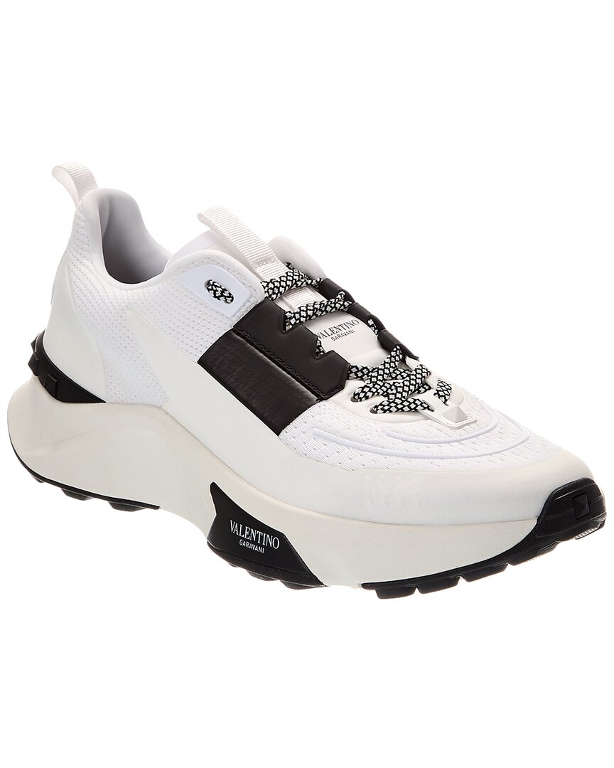 Valentino True Act Low Top Trainer In Mesh And Rubberised Fabric