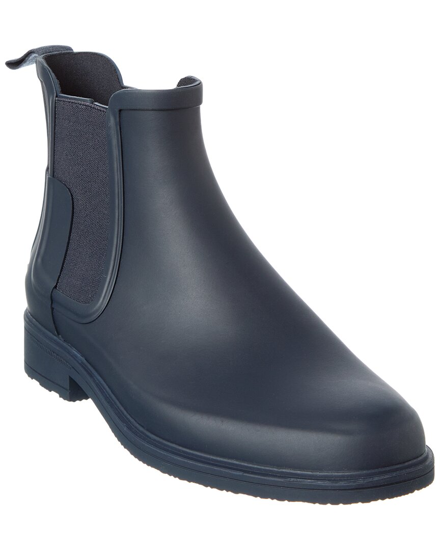 Hunter Original Refined Rubber Chelsea Boots Navy 9 In Blue