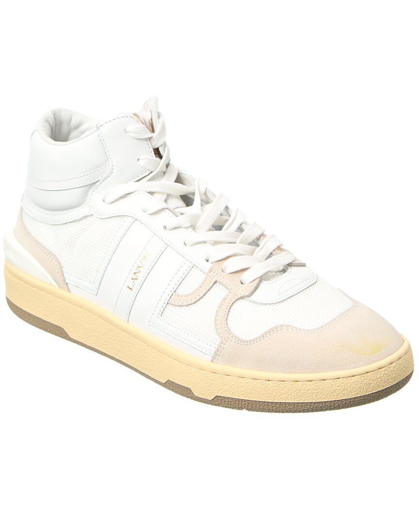 Lanvin Tennis Leather & Mesh High-top Sneaker