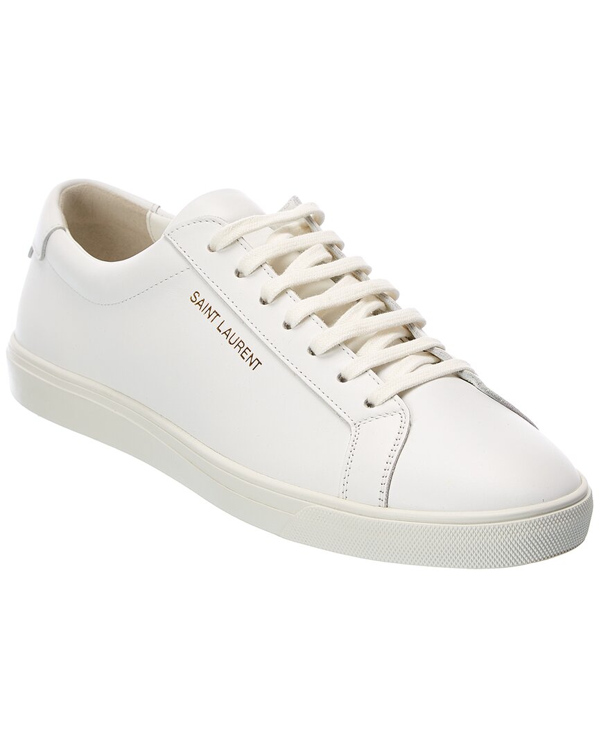 スニーカー Saint Laurent Andy Smooth Leather Sneakers SAINT LAURENT Andy logo-print leather sneakers | NET-A-PORTER