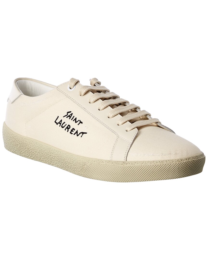 Shop Saint Laurent Court Classic Sl/06 Canvas & Leather Sneaker