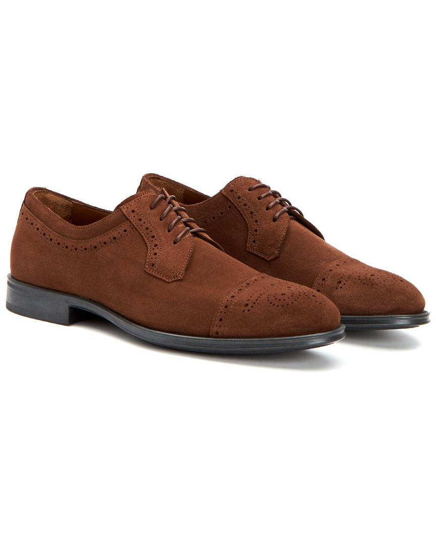 Aquatalia Duke Weatherproof Suede Oxford In Brown