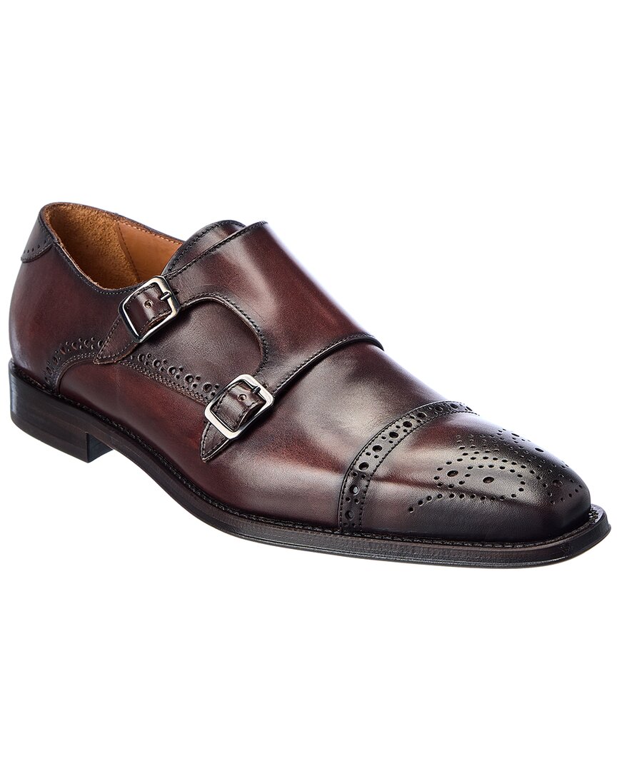Antonio Maurizi Medall Double Monk Leather Oxford In Brown