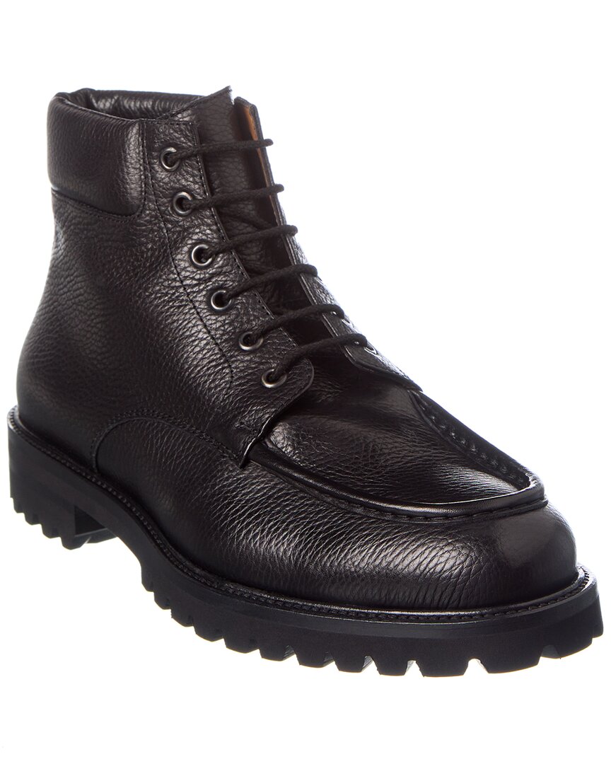 Antonio Maurizi Apron Toe Leather Boot In Black