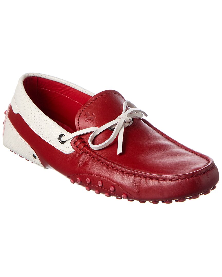 Shop Tod's X Ferrari Gommino Leather Loafer In Red