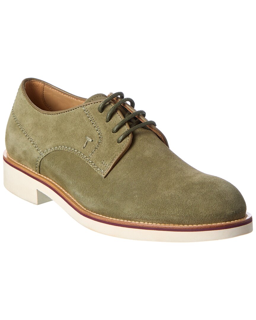 Tod's Suede Derby In Green
