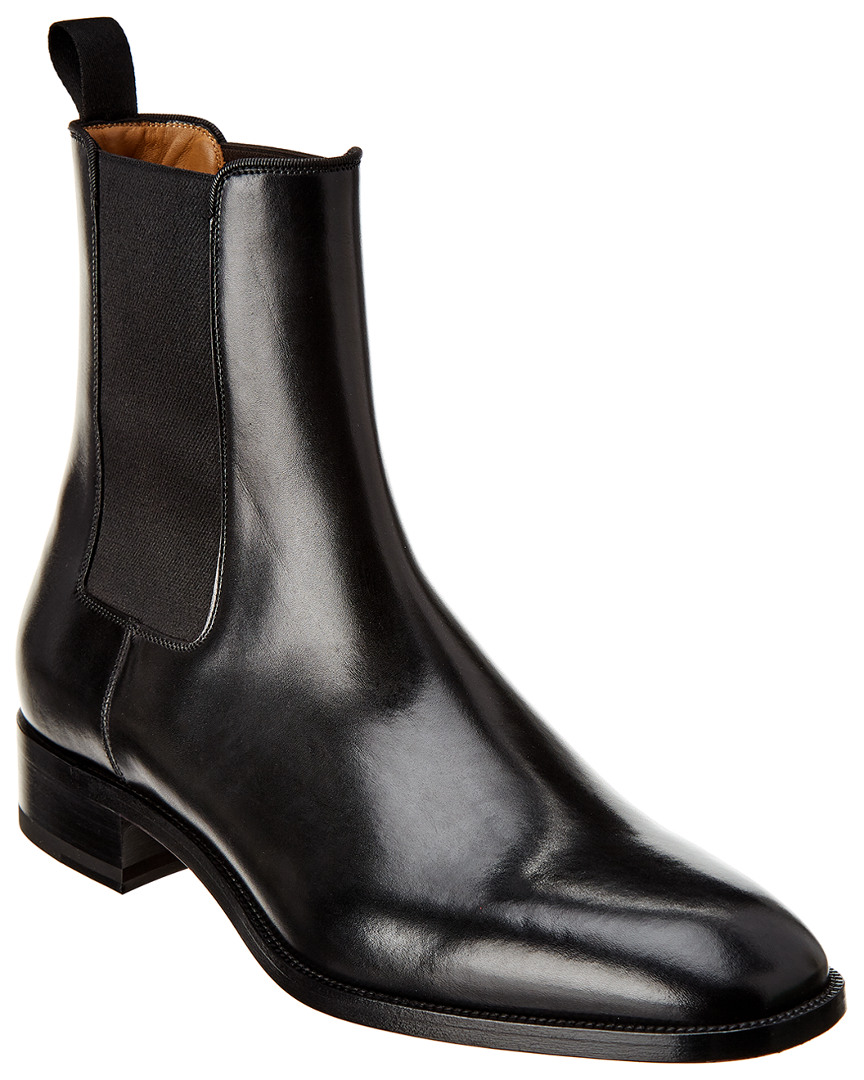 Christian Louboutin Samson Leather Chelsea Boots In Black