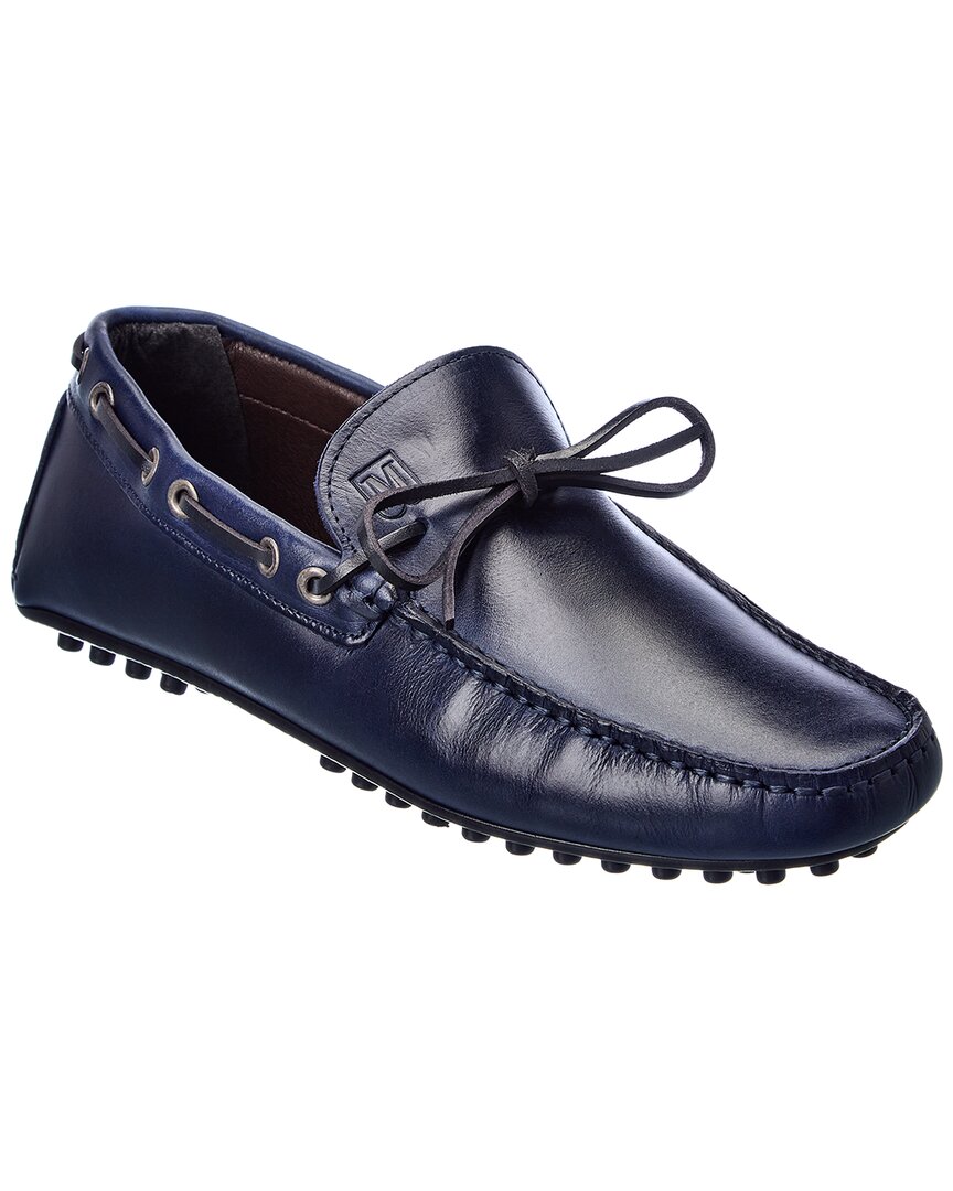Shop M By Bruno Magli Tino Leather Loafers In Blue