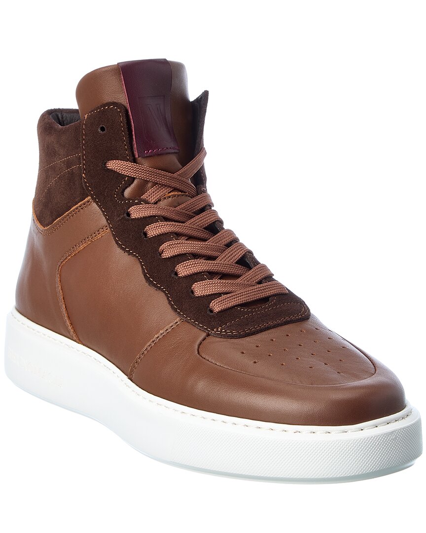 M By Bruno Magli Cesare Leather & Suede High-top Sneaker In Brown