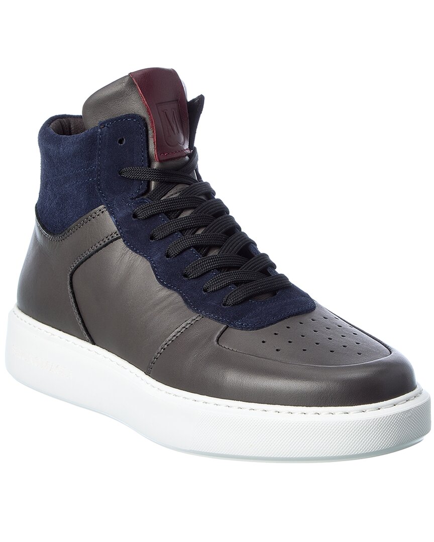 M By Bruno Magli Cesare Leather & Suede High-top Sneaker In Blue