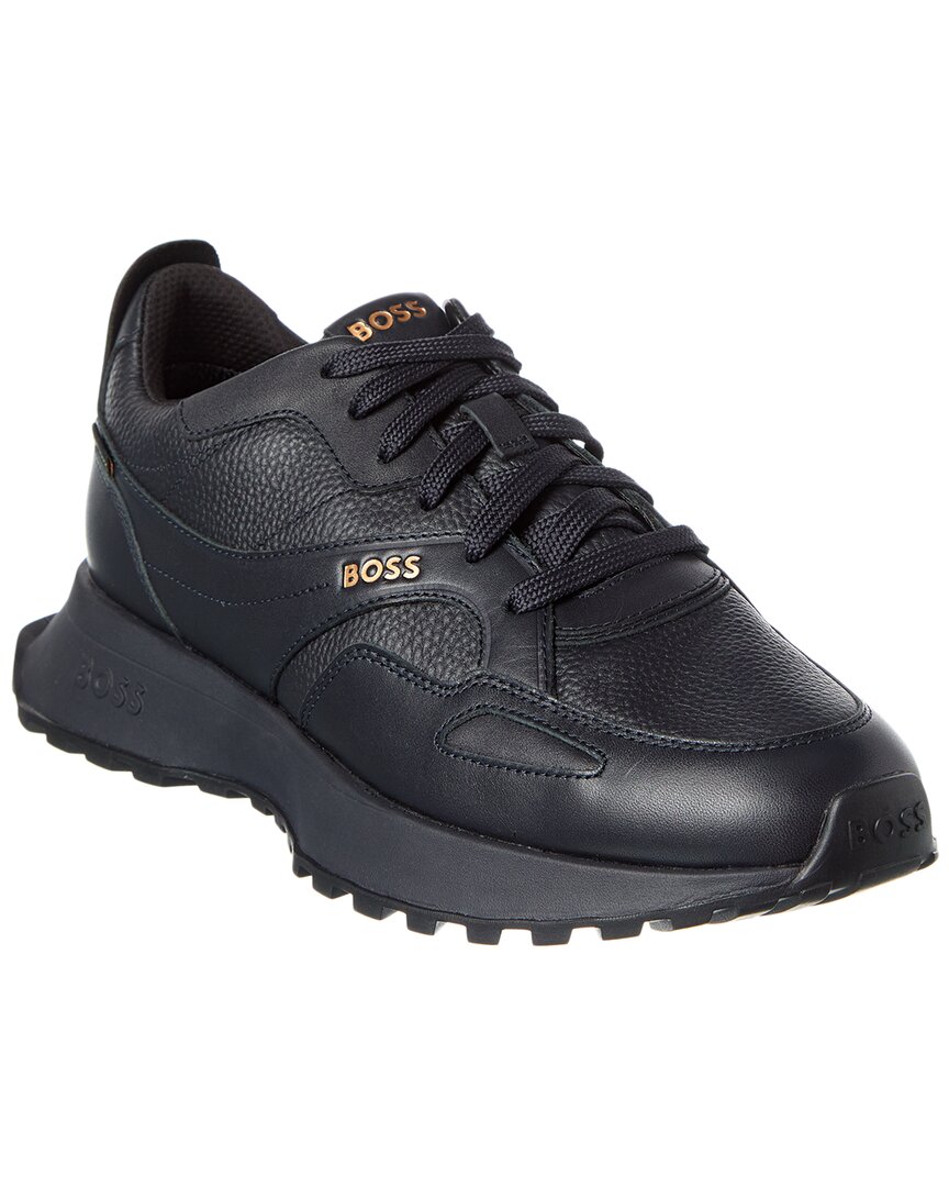 Hugo Boss Jonah Leather Sneaker In Blue