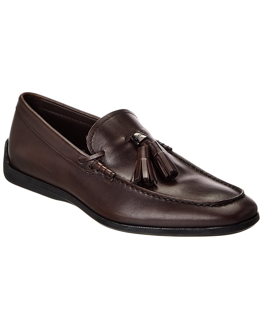 Tod's Leather Loafer In Brown