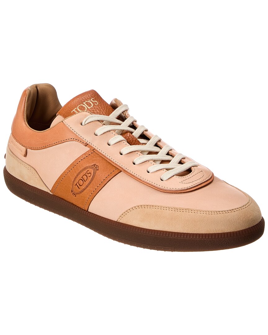 Tod's Man Sneakers Blush Size 7 Soft Leather In Orange