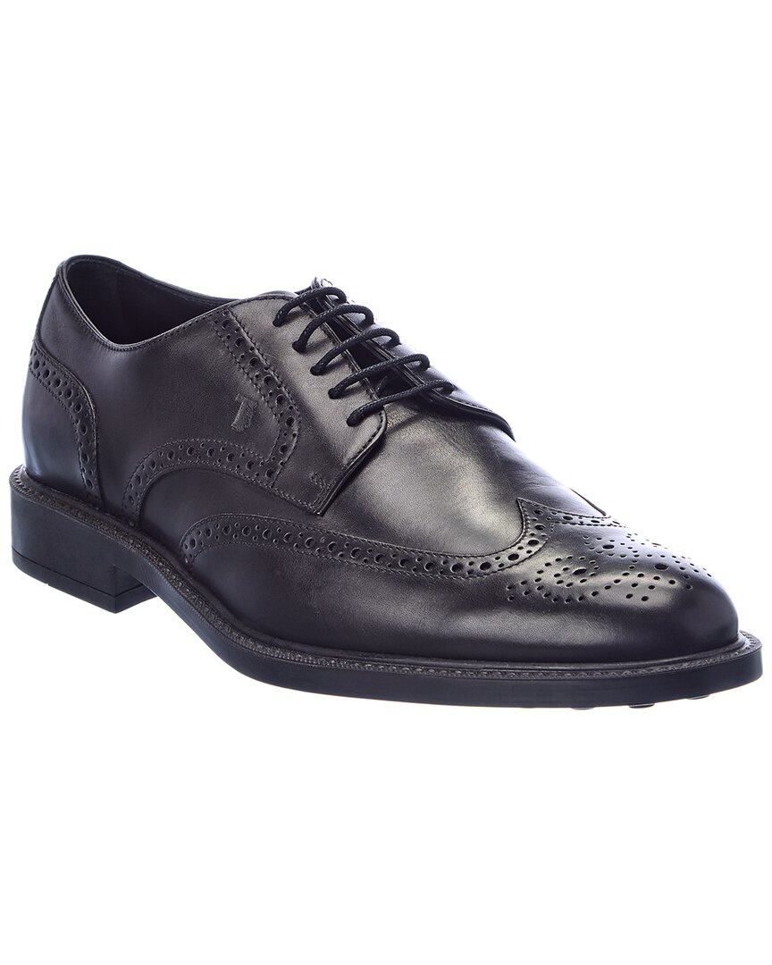 Shop Tod's Leather Oxford In Black
