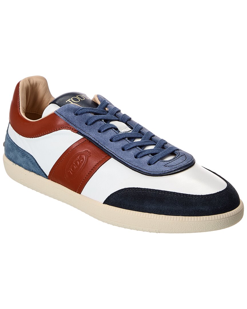 Tod's Tabs Color-block Suede And Leather Sneakers In Multi