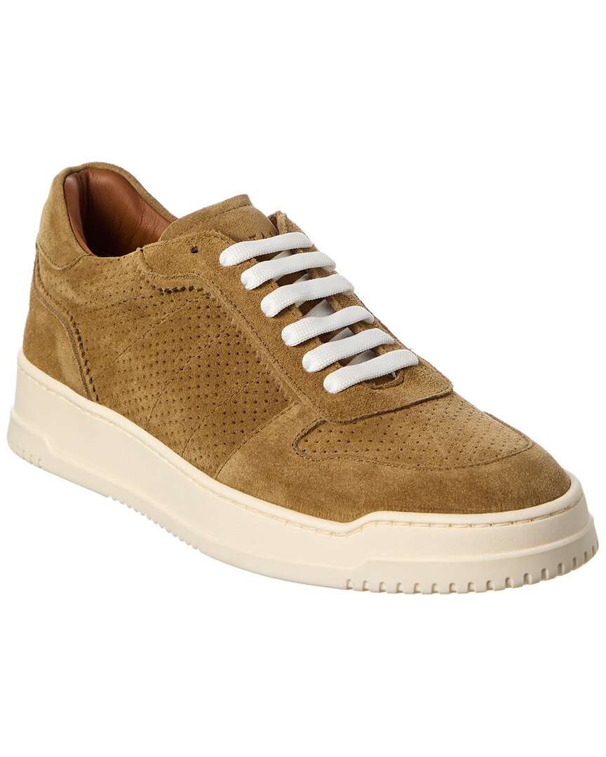 Aquatalia Cristo Suede Sneaker In Brown