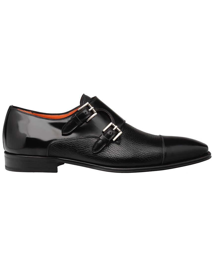 Mezlan Cantera Double Monk Strap Patent Oxford In Black