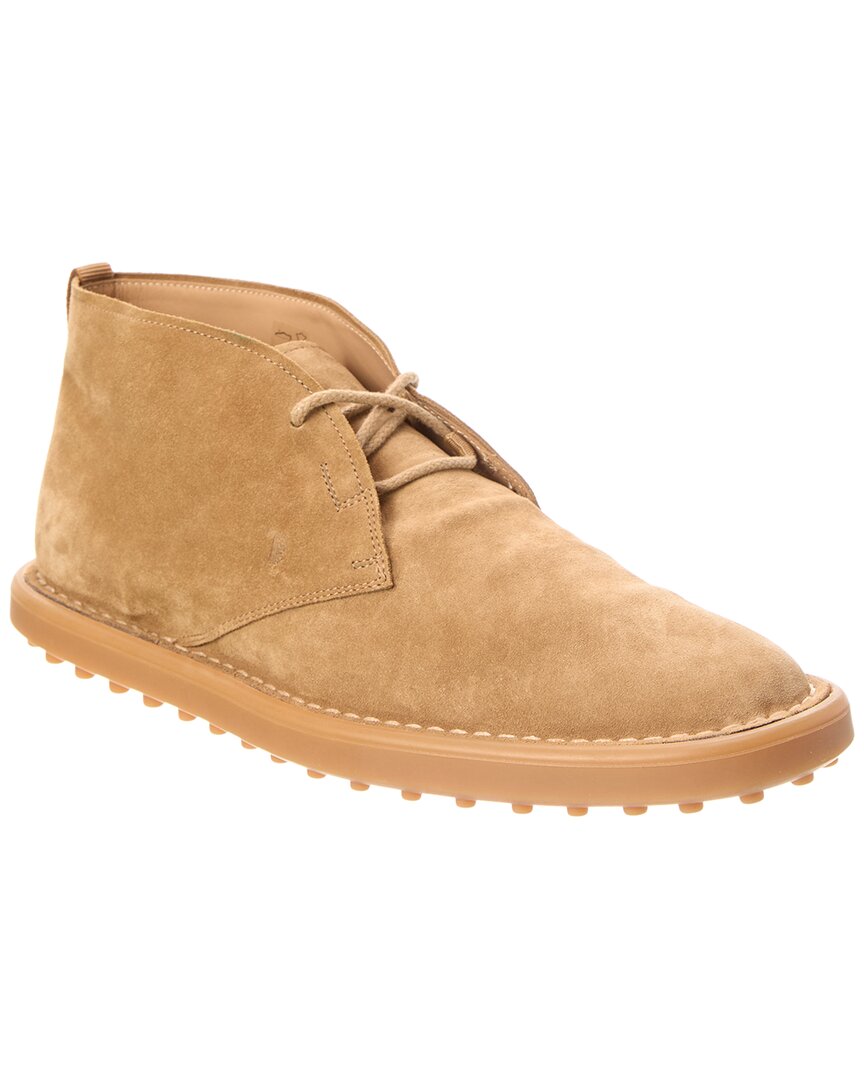 Tod's Suede Sneaker In Gold