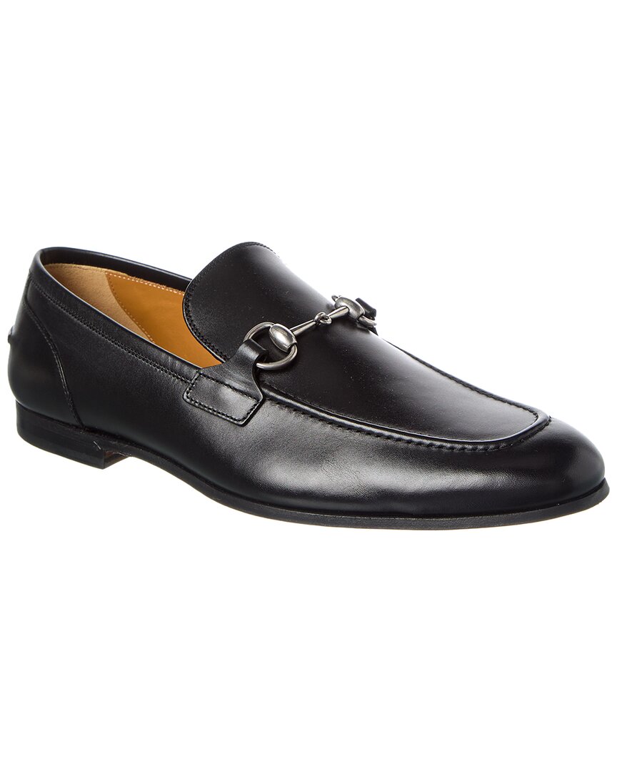 Gucci Leather Slip-on Loafers With Iconic Horsebit Detail In Black