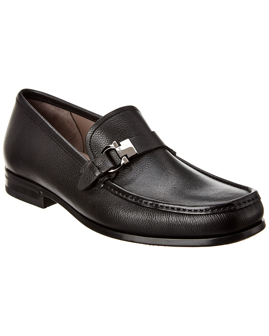 salvatore ferragamo men's adam leather gancio loafers