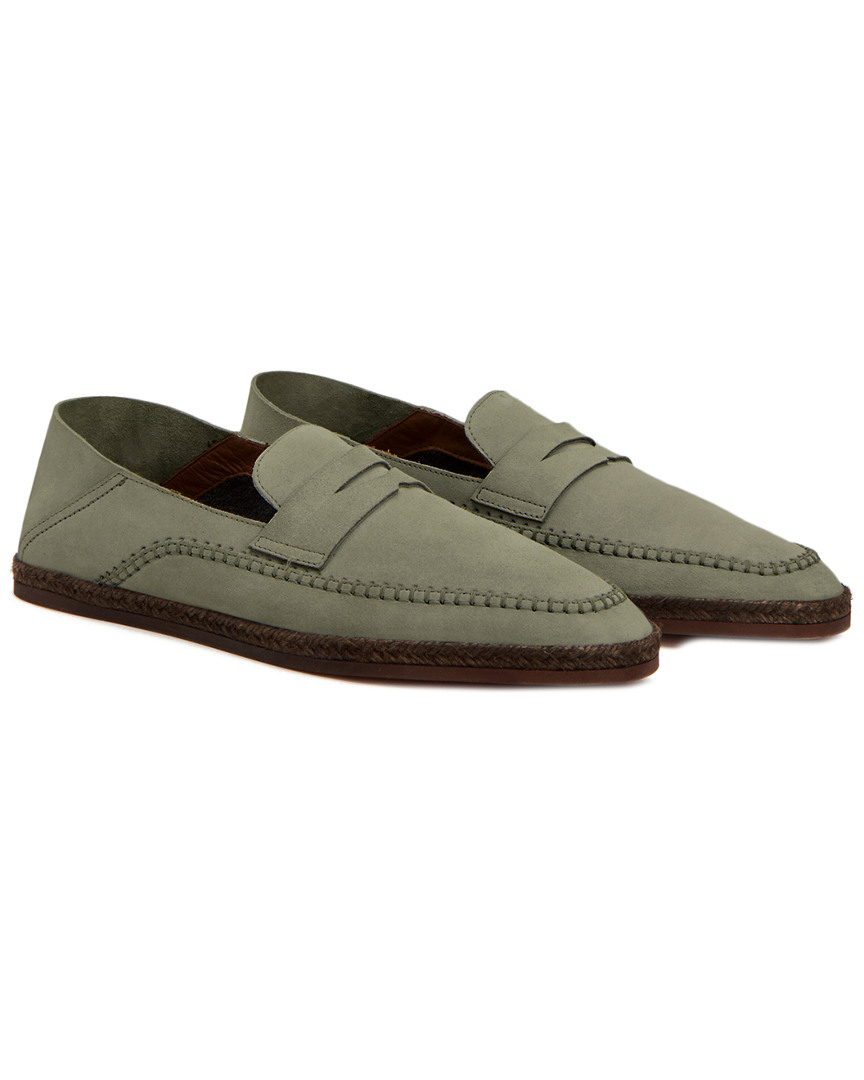 Aquatalia Nikita Weatherproof Suede Penny Loafer In Green