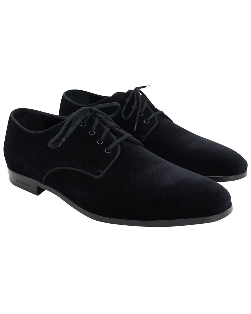 Burberry Men's Velvet Lace-up Derby Oxford (authentic Pre-loved) In Black