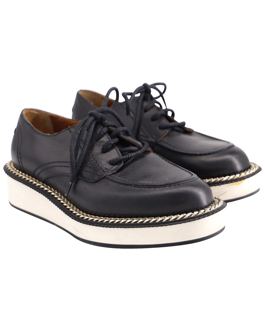 Givenchy Men's Leather Rottweiler Chain Accent Derby (authentic Pre-loved) In Black