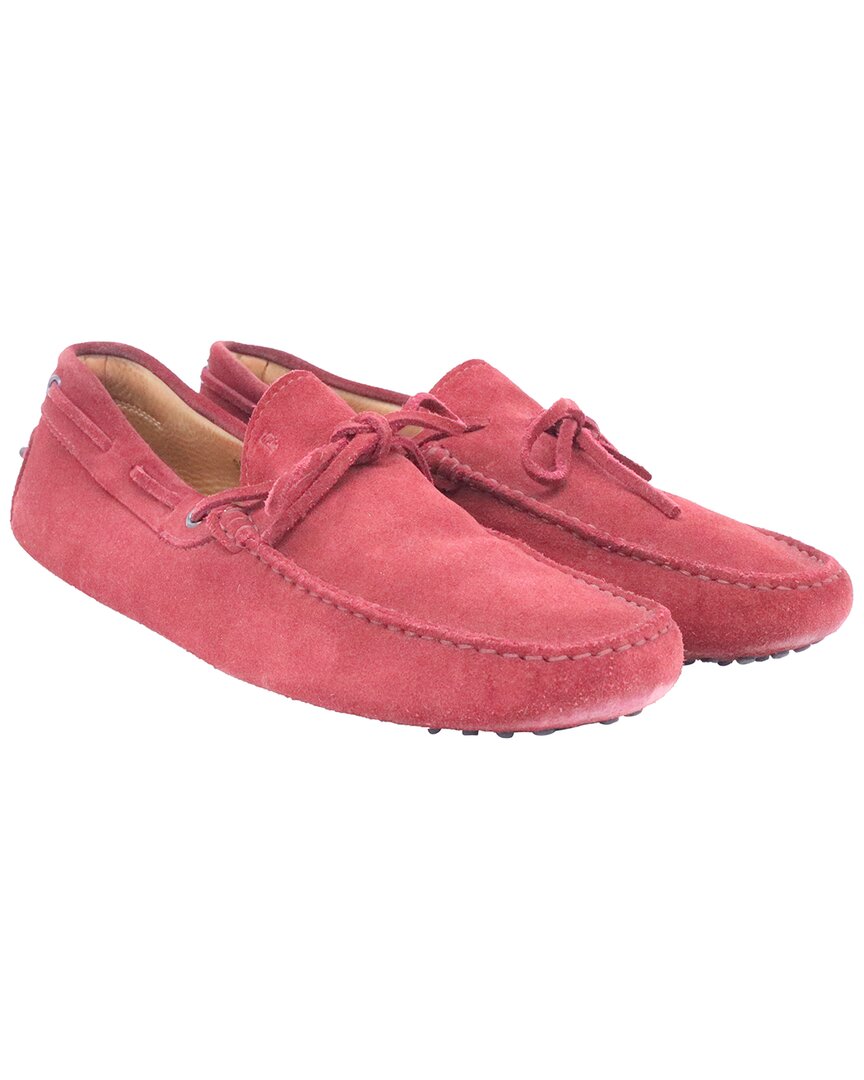 Tod's Men's Suede Gommino Loafer (authentic Pre-loved) In Pink