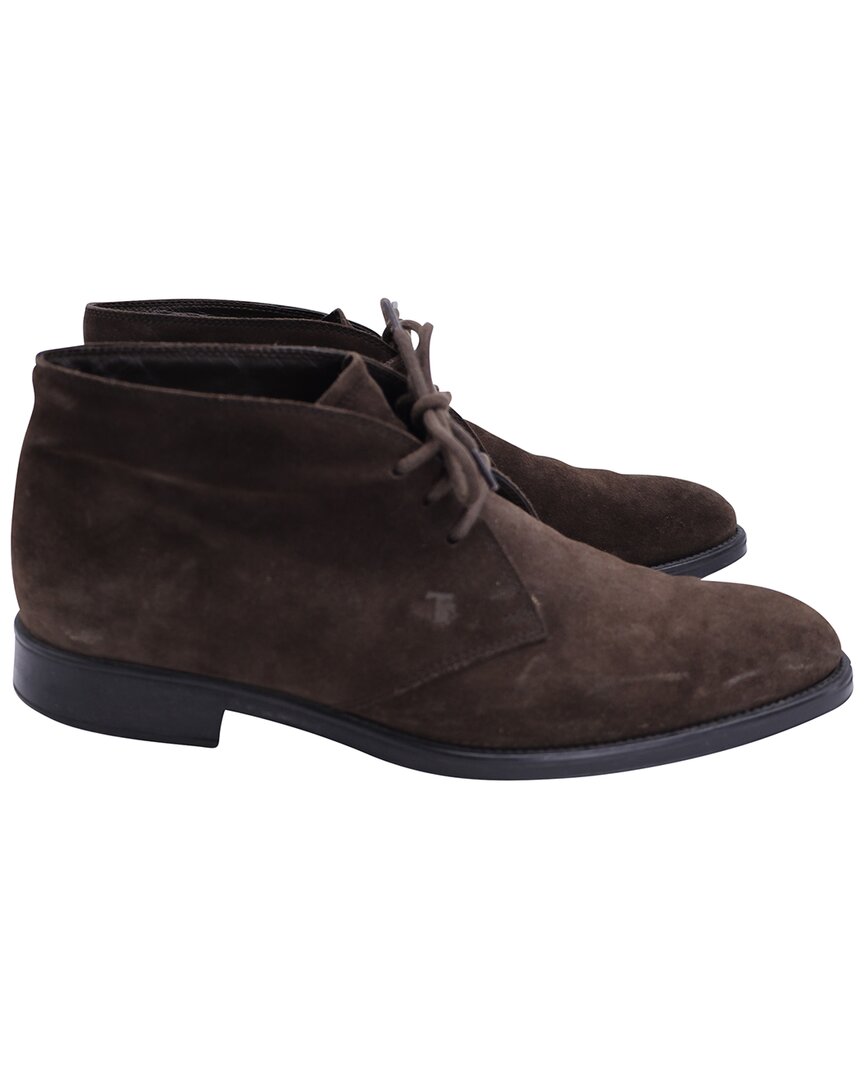 Tod's Men's Suede Lace-up Boot (authentic Pre-loved) In Brown