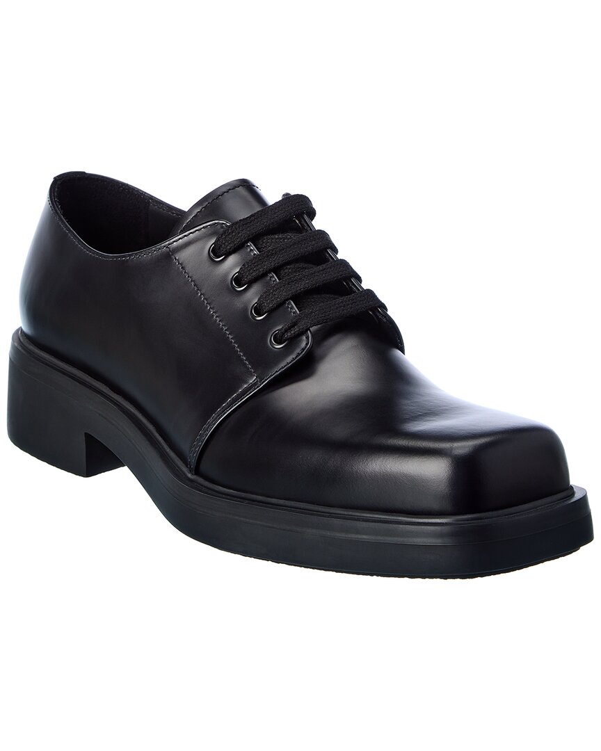 New Aralia men's Derby in glossy black leather with leather sole