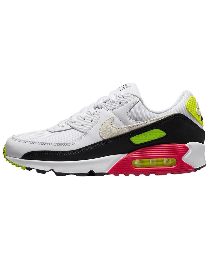 Nike Air Max 90 White/black/volt/rush Pink Men's Low Shoe
