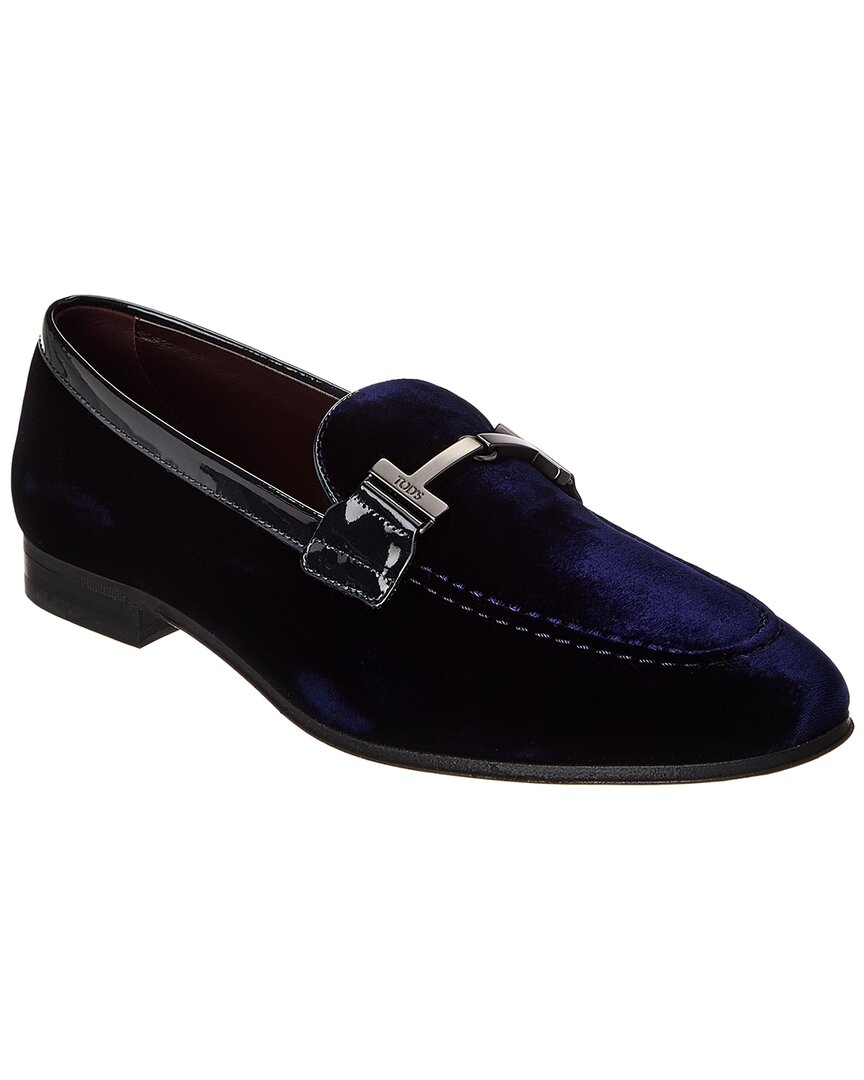 Tod's Tabs Color-block Suede And Leather Sneakers In Blue