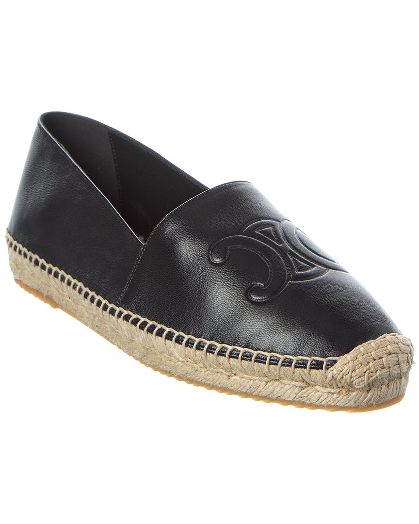 Celine Leather Espadrille In Black