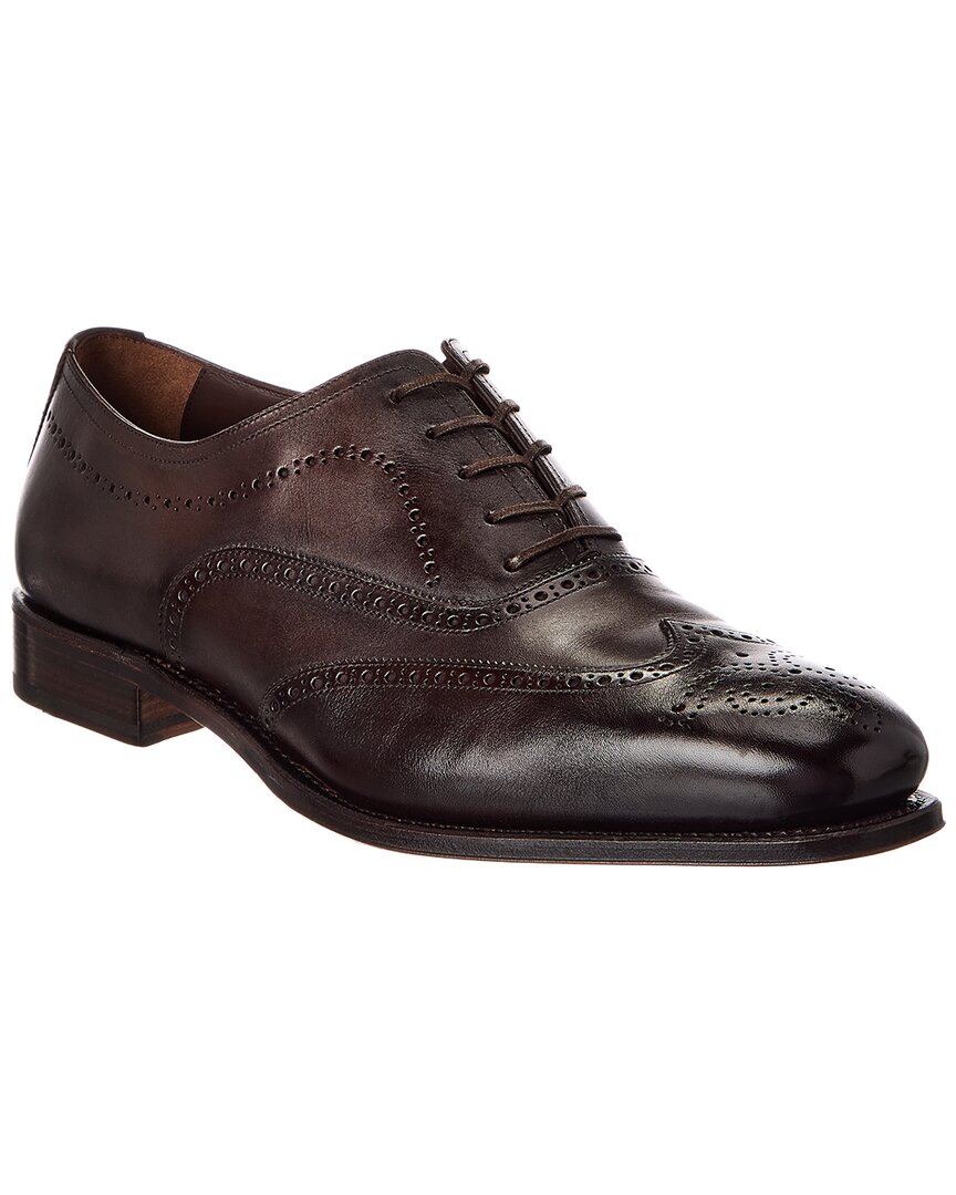 Ferragamo Poveda Leather Oxford In Brown