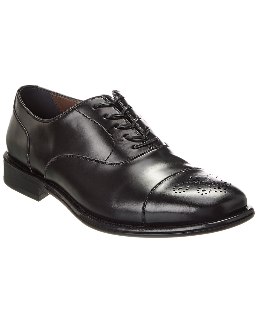 Ferragamo Maxime Appaloosa Leather Dress Shoe In Black