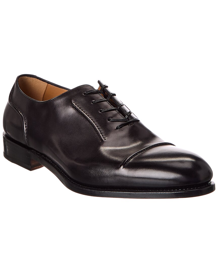 Ferragamo Giave Leather Oxford In Black