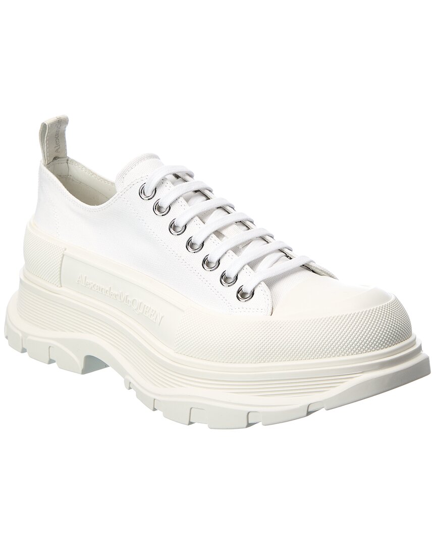 Shop Alexander Mcqueen Tread Slick Canvas Sneaker In White