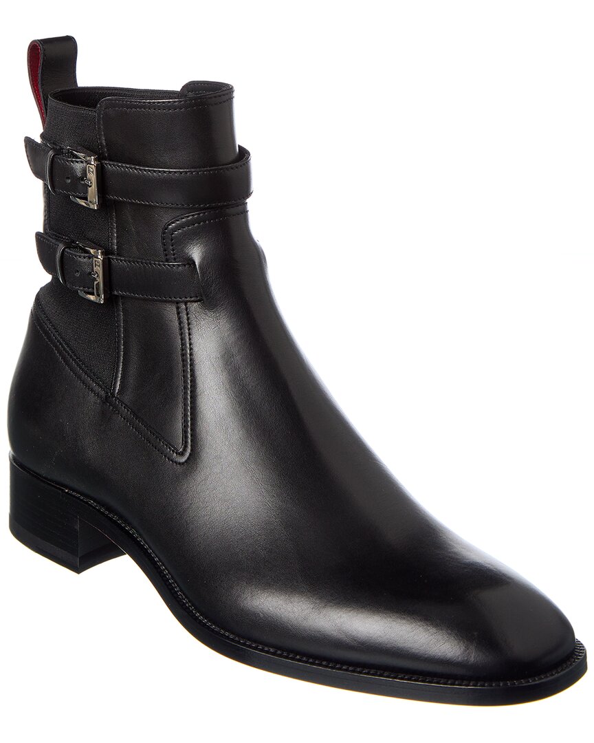 Shop Christian Louboutin Sahni Horse Leather Boot In Black